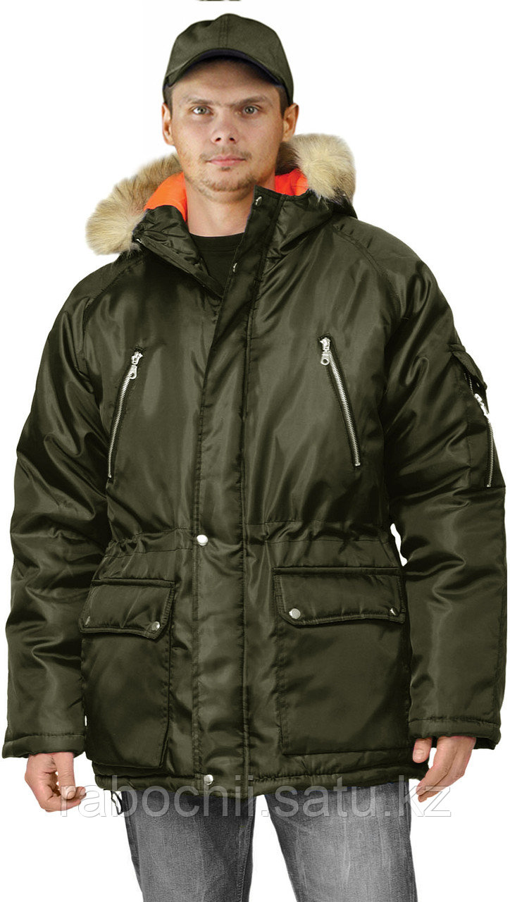 Куртка (утепленная) Аляска удлиненная хаки - фото 1 - id-p111003567