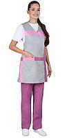 Комплект Галатея (женский) фартук/брюки серый/розовый