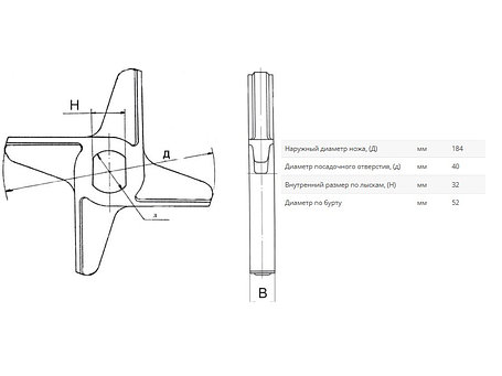 Нож двухсторонний D200 40х32мм фрезерованный, фото 2