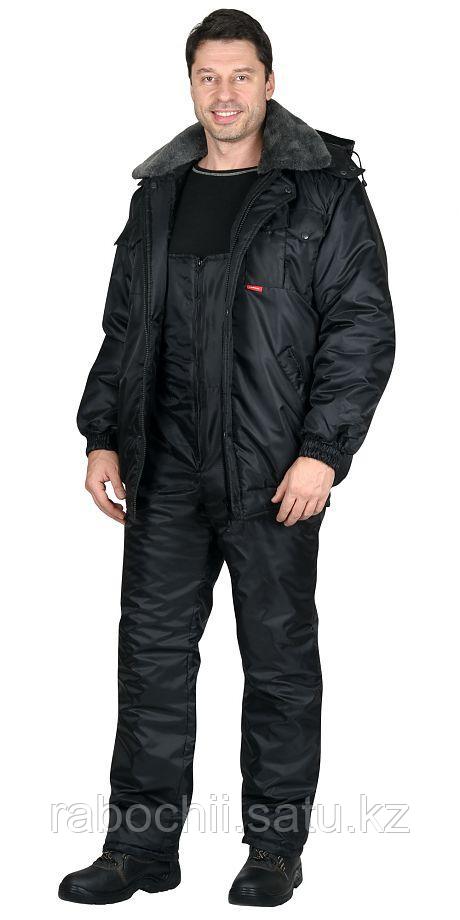 Костюм Полюс (утепленный) куртка/полукомбинезон черный - фото 1 - id-p111003935
