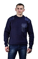 Джемпер форменный с накладками синий
