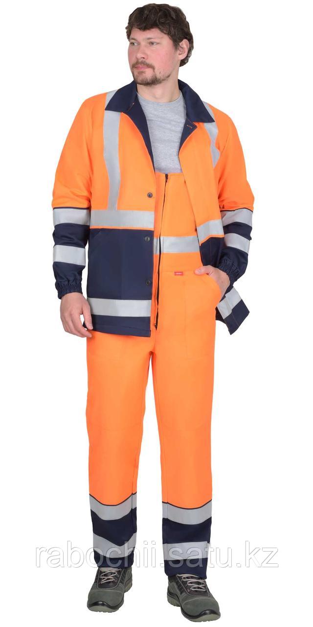 Костюм сигнальный Терминал-3-РОСС куртка/полукомбинезон оранжевый/синий - фото 1 - id-p111004088