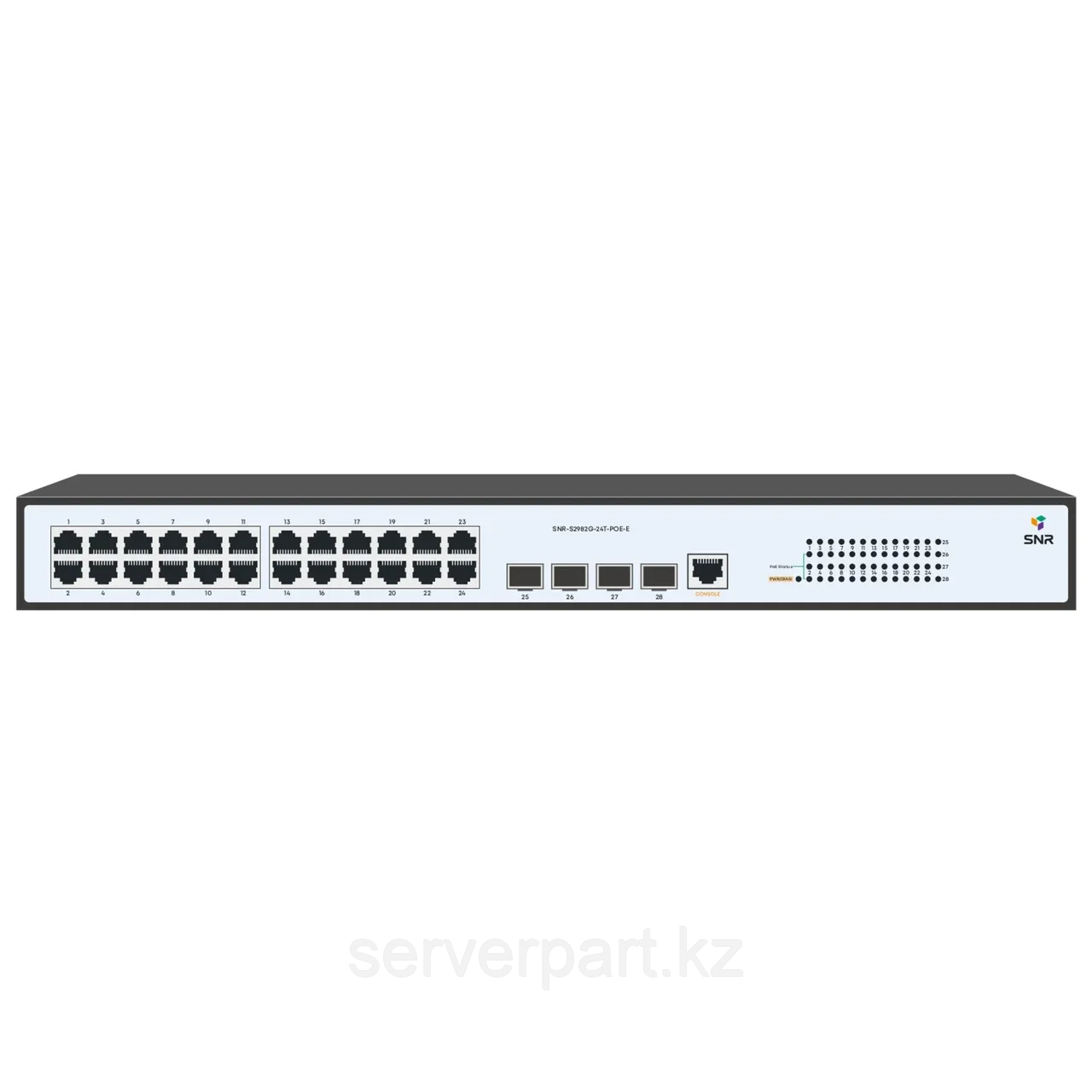 Управляемый POE коммутатор уровня 2 SNR-S2982G-24T-POE-E, 24 порта 10/100/1000Base-T с поддержкой PoE - фото 1 - id-p111005773