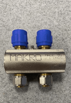 Коллектор для теплого пола 20/1"  MAKRO латунный LUX (4-вых)  комплект (2шт)