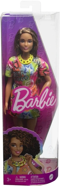 BARBIE МОДНИЦА КУДРЯШКА В ЯРКОМ ПЛАТЬЕ