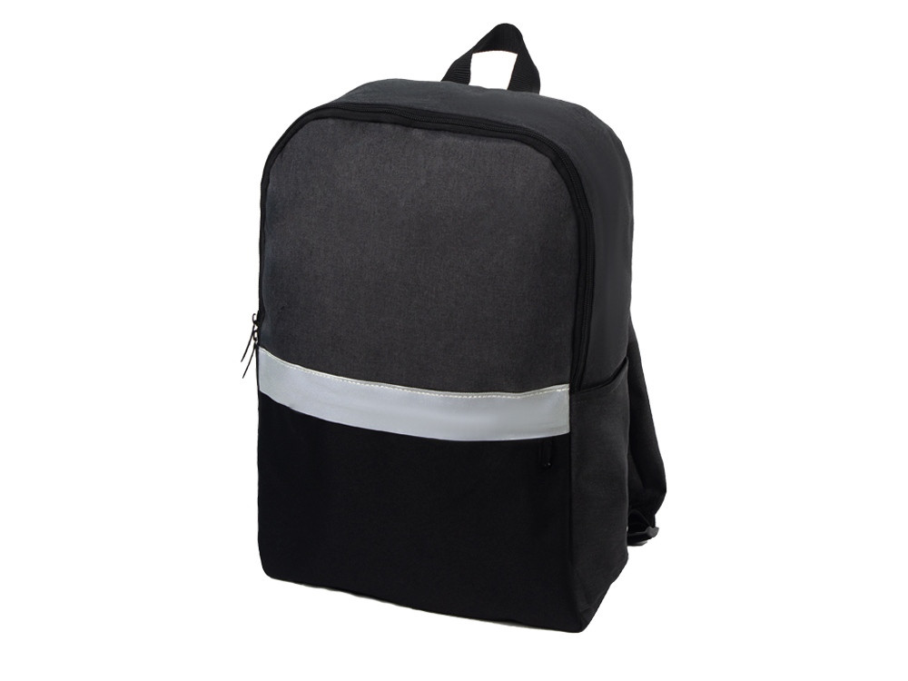 Рюкзак Merit со светоотражающей полосой и отделением для ноутбука 15.6'', темно-серый/черный - фото 1 - id-p110246864
