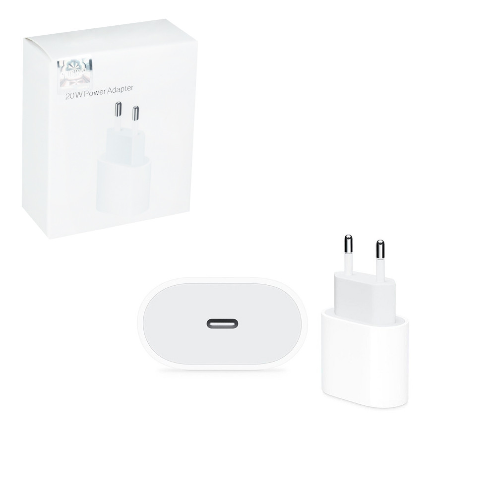 Сетевое зарядное устройство Apple, USB-C 20W, MH83LL/A, MHJ83ZM/A, Copy, White