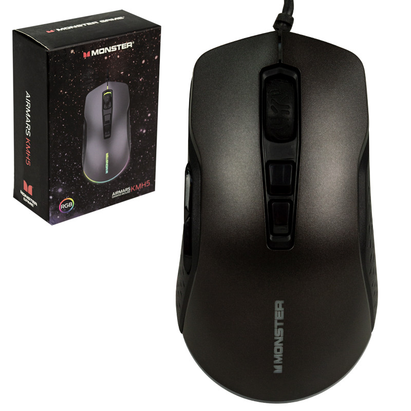 Мышь проводная Monster Airmars Gaming KMH5, Black