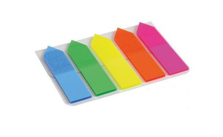 Закладки клейкие FantaStick пластиковые 5 цв х 25 шт, фото 1