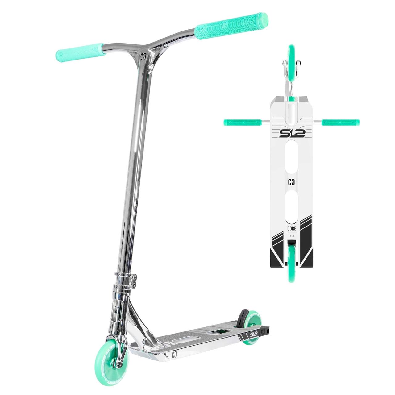 Трюковой самокат CORE SL2 Pro Scooter (2023) Chrome/Teal - фото 1 - id-p95496702