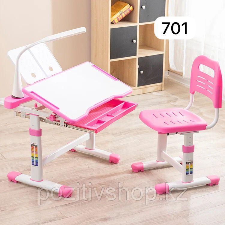 Детский стол регулируемый со стулом 701 розовый - фото 1 - id-p111016268