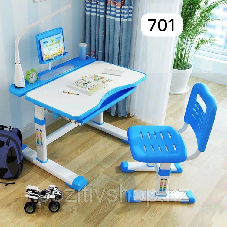 Детский стол регулируемый со стулом 701 голубой - фото 1 - id-p111016940