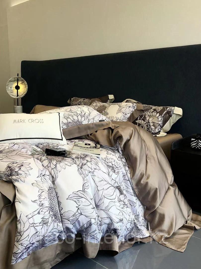 Комплект постельного белья двуспальный из тенселя с растительным принтом - фото 6 - id-p111017687