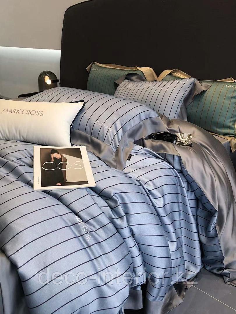 Комплект постельного белья двуспальный из тенселя с геометрическим принтом - фото 8 - id-p111017751