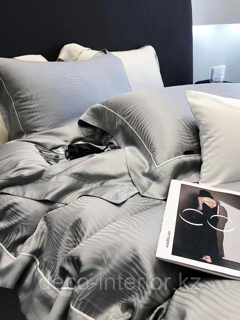Комплект постельного белья KING SIZE из тенселя с геометрическим принтом - фото 1 - id-p111018149