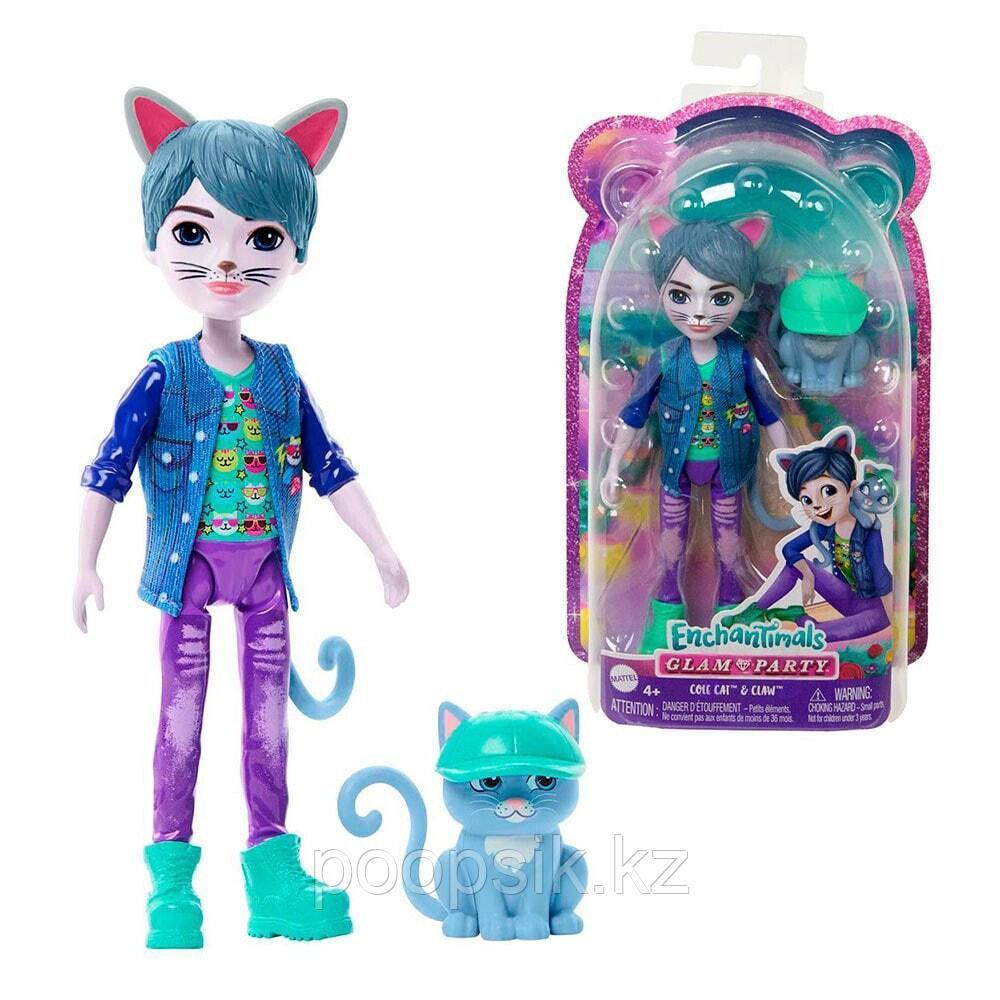 Enchantimals Мальчик Кот Коул с питомцем