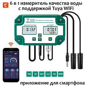 HTI PH-W900 Мультимонитор pH/EC/TDS/Salt/Temp с приложением для смартфона PHW900