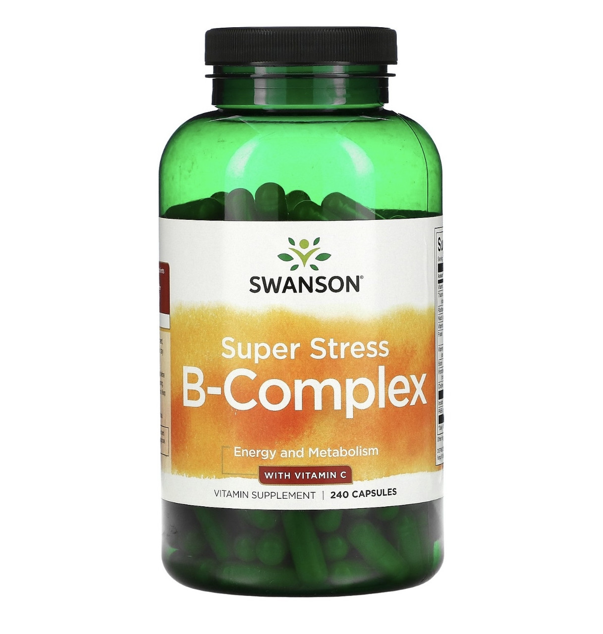 Swanson super stress B-complex с витамином С, 240 капсул - фото 1 - id-p111034821