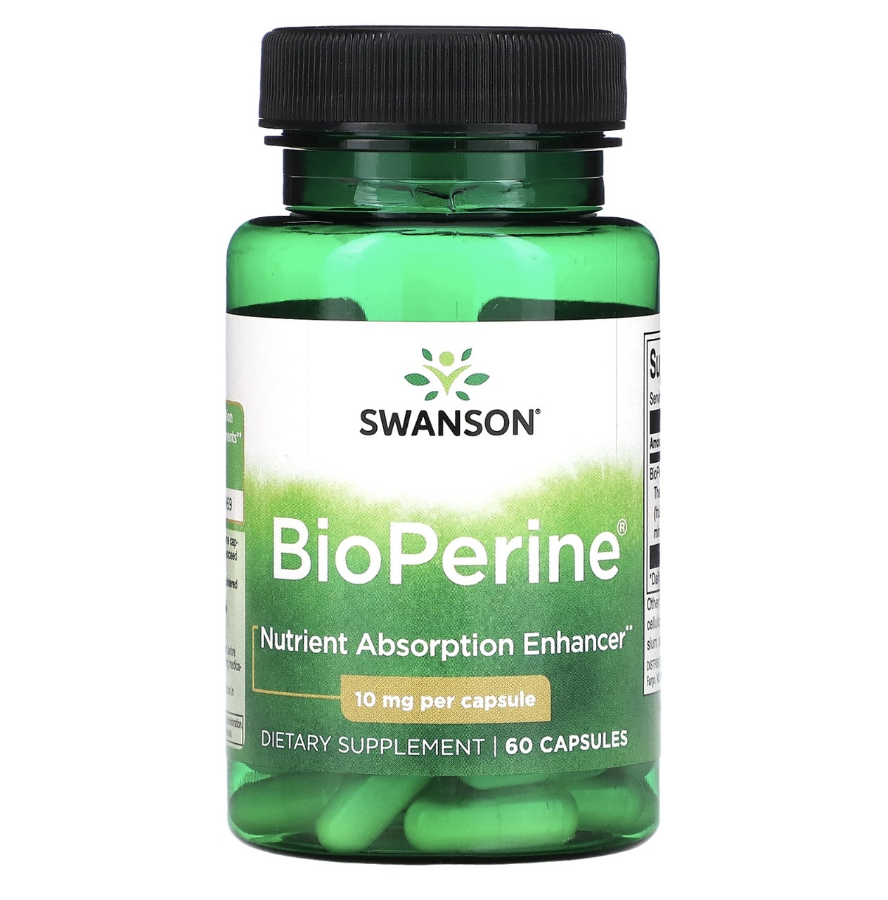 Swanson bioperine 10мг, 60 капсул - фото 1 - id-p111034985