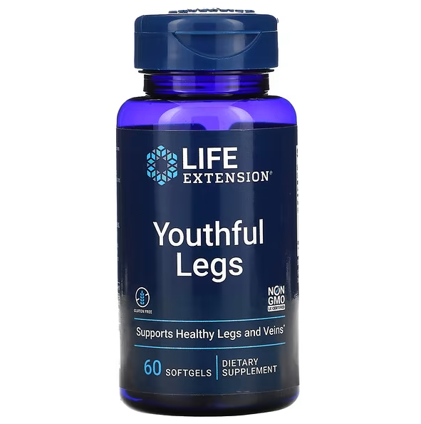 Youthful Legs, добавка для здоровья ног, 60 мягких таблеток, Life Extension - фото 1 - id-p111035025