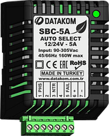 Зарядное устройство Datakom SBC-5A (12В/24В, 5А, 100-240В, на дин-рейку)