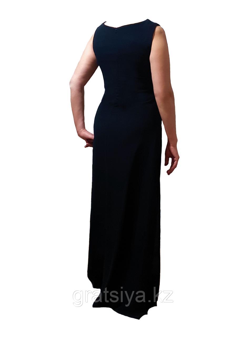 Вечернее длинное Платье Черное с Драпировкой на Лифе А - Силуэт - фото 4 - id-p98625854