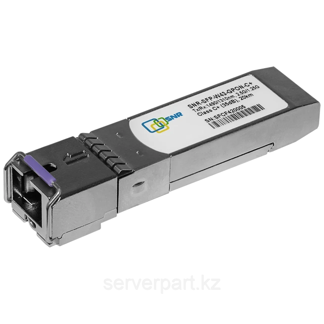 Модуль SFP WDM GPON, дальность до 20км (28dB), Tx/Rx: 1490/1310нм (SNR-SFP-W43-GPON-B+)