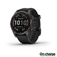 Garmin Fenix 7X Sapphire Solar 51 мм силикон бауы бар титан қара DLC смарт сағаты (010-02541-23)