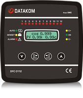 Контроллер коэффициента реактивной мощности Datakom DFC-0112 (12 ступеней, RS-485, SVC, Модем, 144х144 мм)