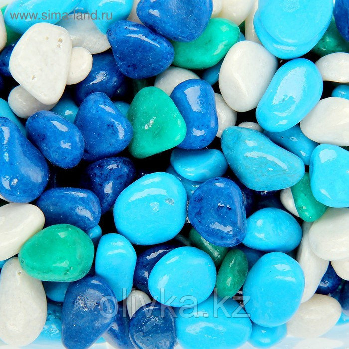 Грунт для аквариума (5-10 мм) голубой-синий-белый-бирюзовый, 350 г