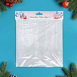 Набор наклеек новогодних "Белые снежинки" Дед Мороз, 34,3 х 35,6 см, фото 3