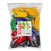 Бирки для ключей комплект 100 шт., длина 52 мм, ассорти, STAFF,