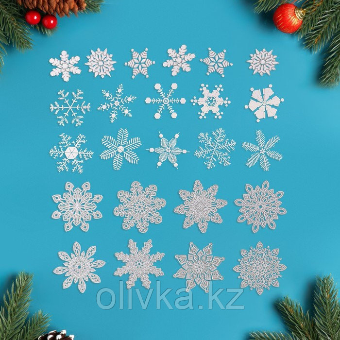 Набор наклеек новогодних на окна "Снежинки" серебро, 37 х 37 см - фото 2 - id-p105452009