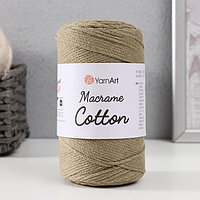Пряжа "Macrame Cotton" 20% полиэстер, 80% хлопок 225м/250гр (793 серо-бежевый)