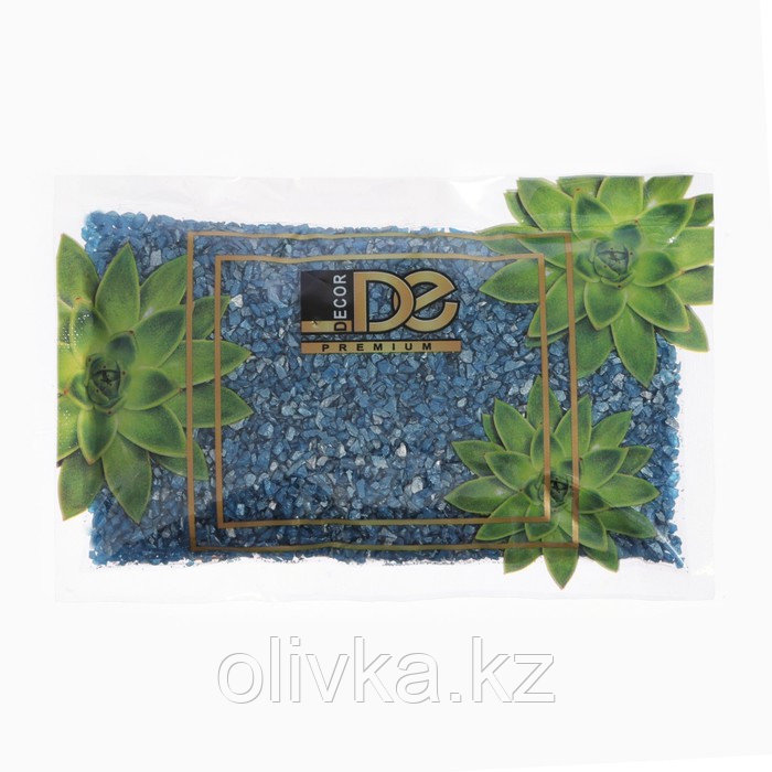Грунт "Синий металлик" декоративный песок кварцевый, 250 г фр.1-3 мм - фото 1 - id-p110921235