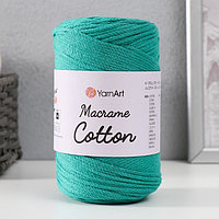 Пряжа "Macrame Cotton" 20% полиэстер, 80% хлопок 225м/250гр (783 т.изумруд)