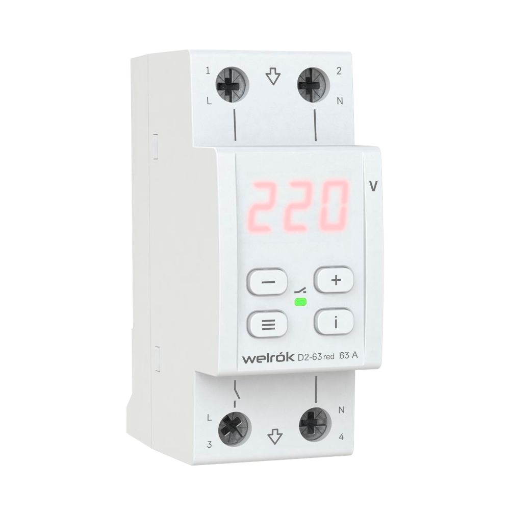 Реле напряжения WELROK D2-63 red, фото 1