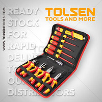 Набор инструментов диэлектрических 11 предметов, пенал, Tolsen V83411