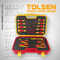Набор инструментов диэлектрических 15 предметов, кейс, Tolsen V82115