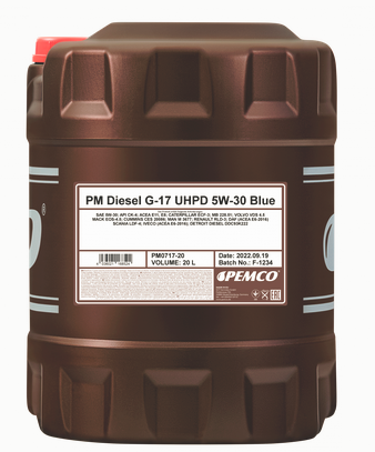 Моторное масло для тяжелой техники PEMCO DIESEL G-10 UHPD 5W-40 PM0710 - фото 1 - id-p111054107