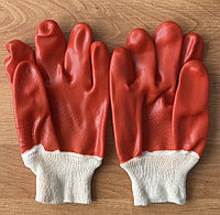 Перчатки нитриловые красные с манжетом