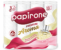Туалетная бумага Papirone Premium, 3х-сл, 32шт, б/о