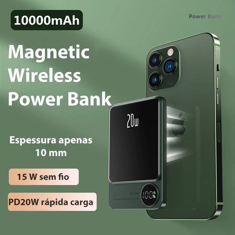 PowerBank Q9 10000 mAh 20W (MagSafe) Черный/Пурпурный