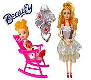 Помятая упаковка!!! 8013B Кукла с девочкой+ стул+ аксесс. 32*14см, фото 3