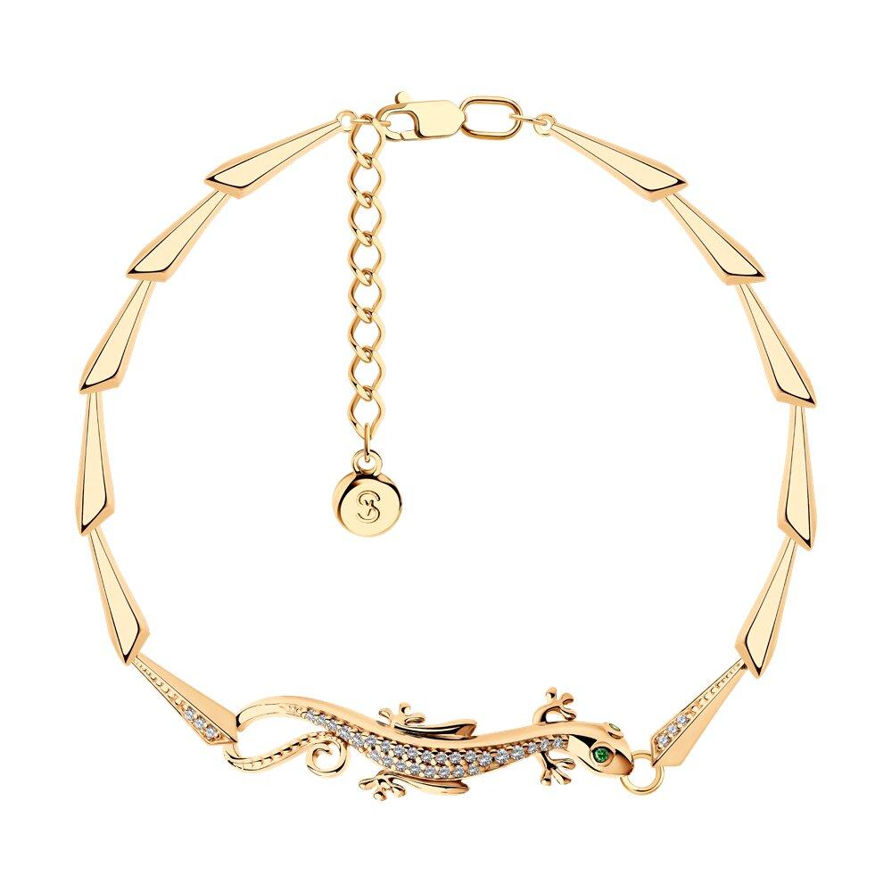 Браслет из золочёного серебра с фианитами SOKOLOV 93050051, фото 1