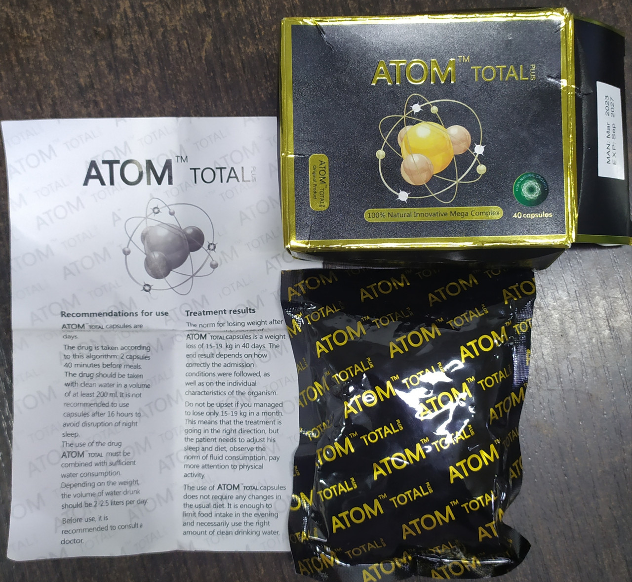 Atom Total Plus - Атом Тотал плюс эффективных 40 капсул для похудения