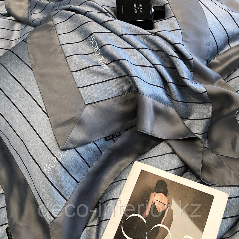 Комплект постельного белья KING SIZE из тенселя с геометрическим принтом - фото 4 - id-p111018157