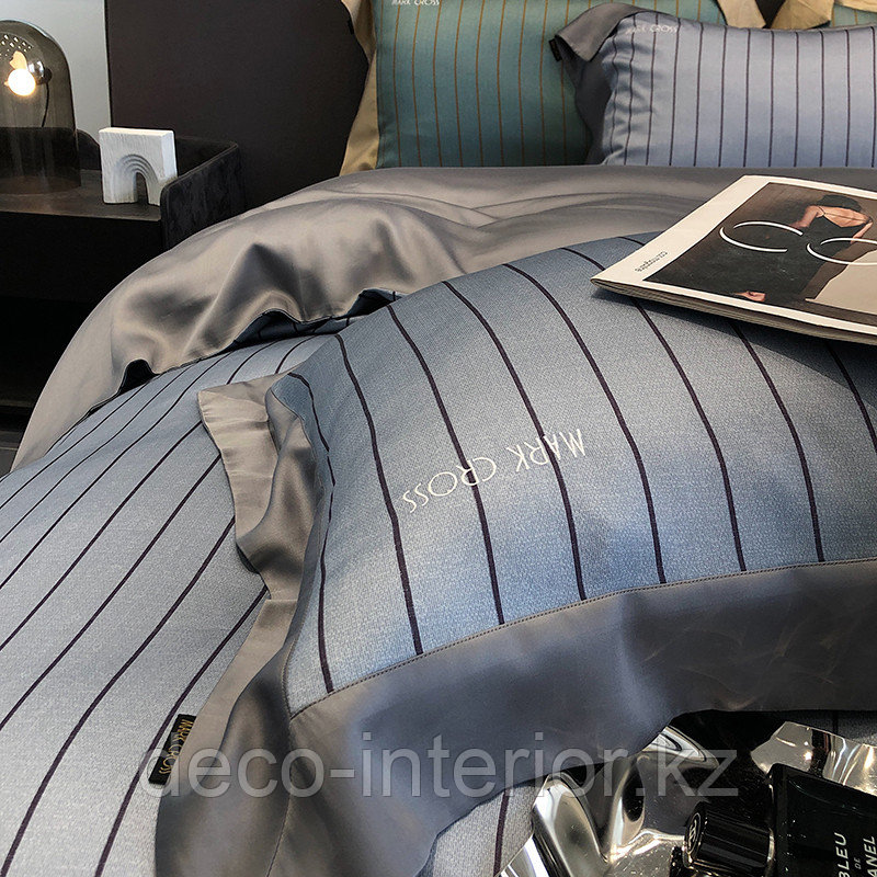 Комплект постельного белья KING SIZE из тенселя с геометрическим принтом - фото 3 - id-p111018157