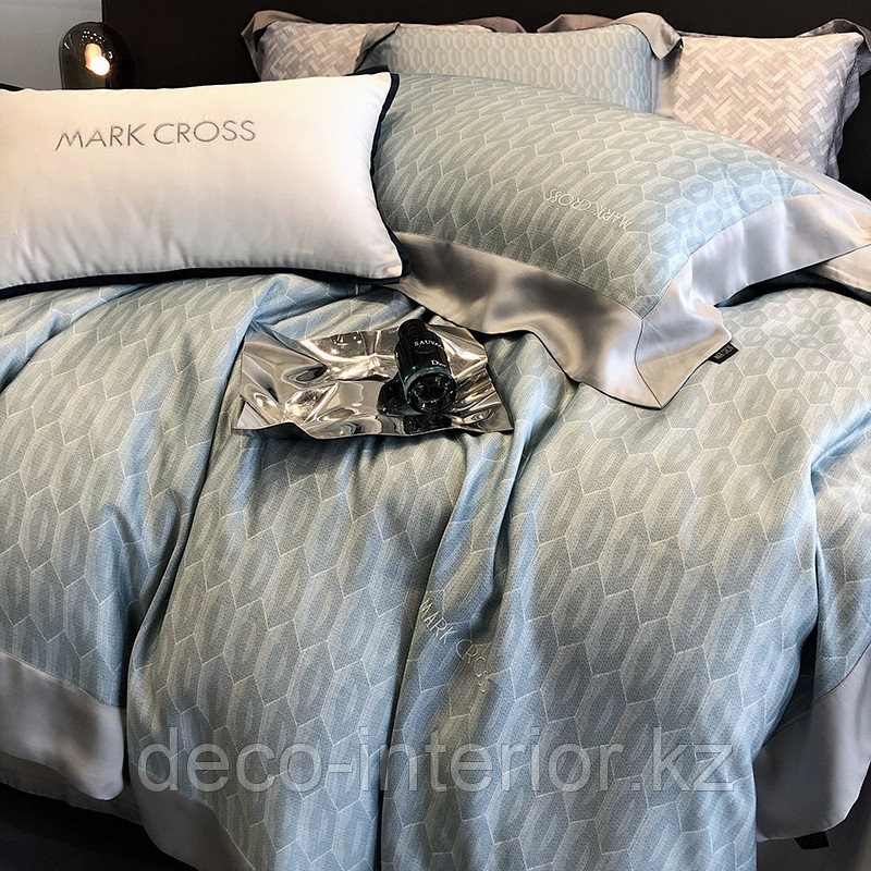 Комплект постельного белья двуспальный из тенселя с геометрическим принтом - фото 2 - id-p111017902