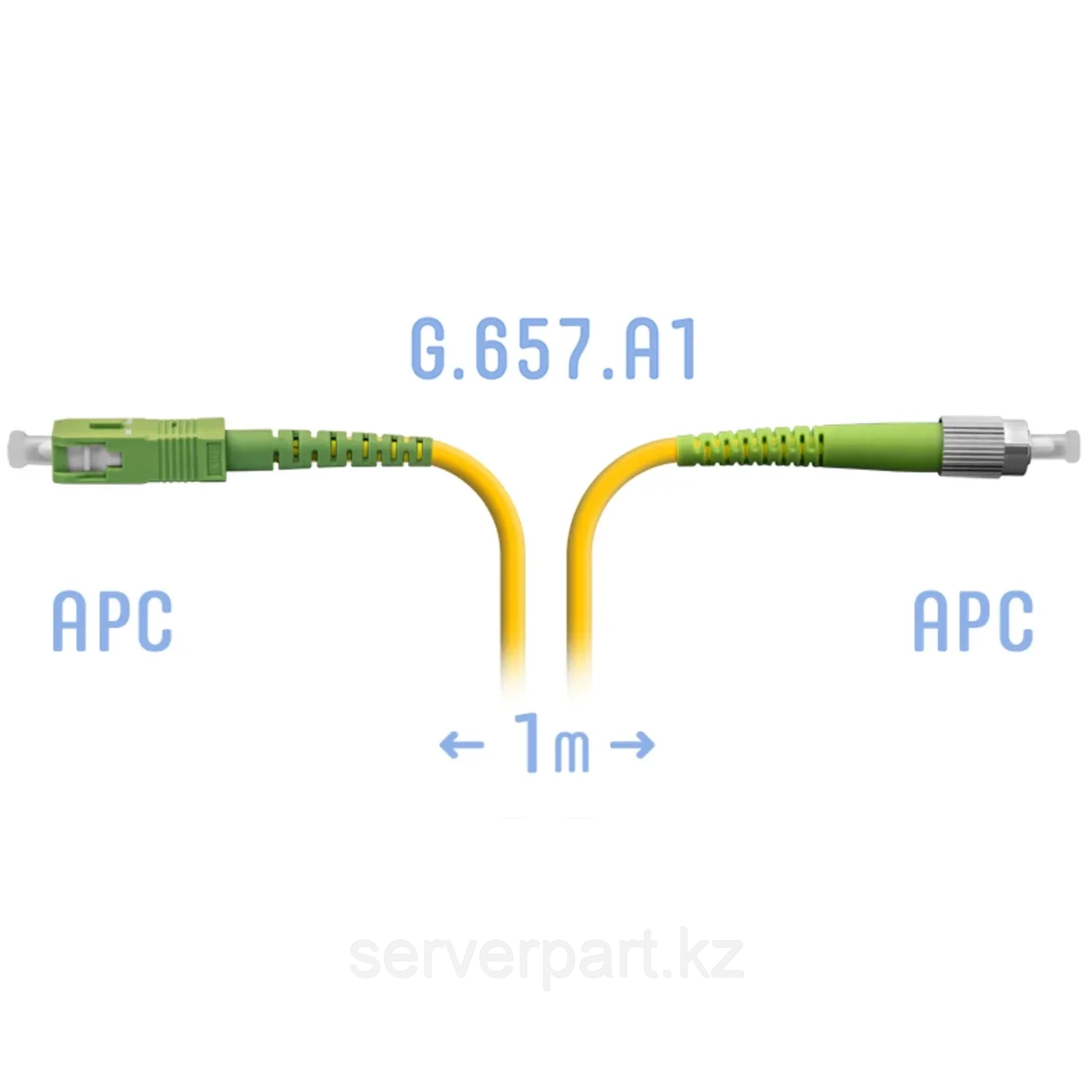 Патчкорд оптический FC/APC-SC/APC SM G.657.A1 1 метр (SNR-PC-FC/APC-SC/APC-A-1m)